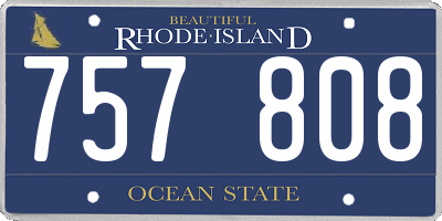 RI license plate 757808