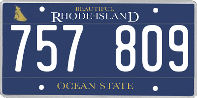 RI license plate 757809