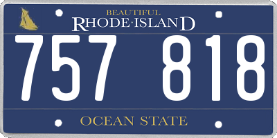 RI license plate 757818