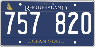 RI license plate 757820
