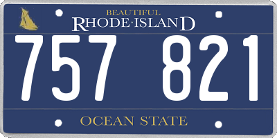 RI license plate 757821