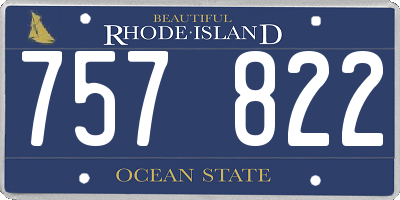 RI license plate 757822