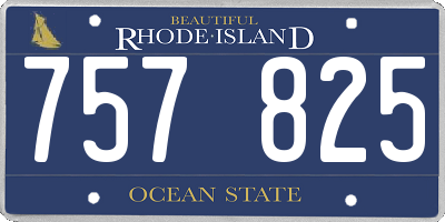 RI license plate 757825