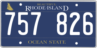 RI license plate 757826