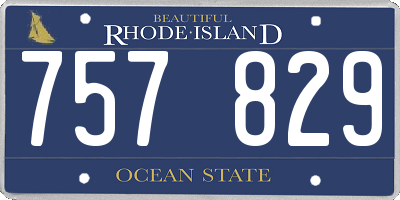 RI license plate 757829