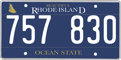 RI license plate 757830