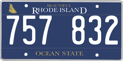 RI license plate 757832