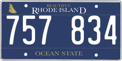 RI license plate 757834