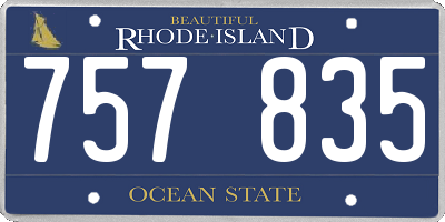 RI license plate 757835
