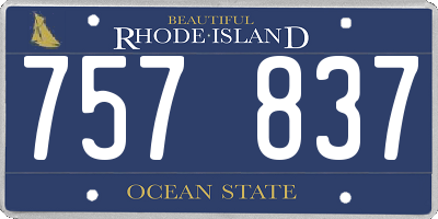 RI license plate 757837