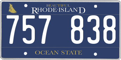 RI license plate 757838