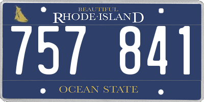 RI license plate 757841