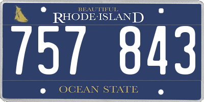 RI license plate 757843