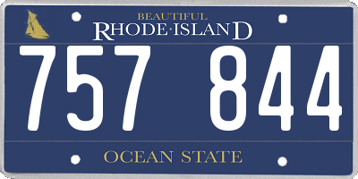 RI license plate 757844