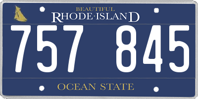 RI license plate 757845
