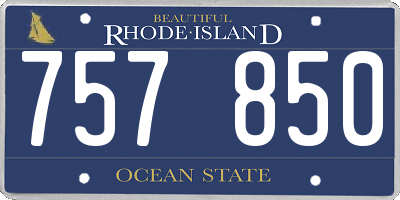 RI license plate 757850