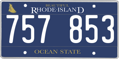 RI license plate 757853