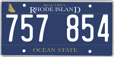 RI license plate 757854