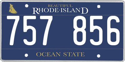 RI license plate 757856