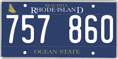 RI license plate 757860