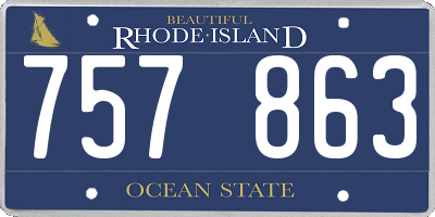 RI license plate 757863