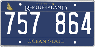 RI license plate 757864