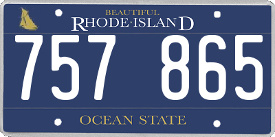 RI license plate 757865