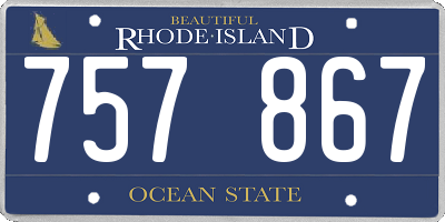 RI license plate 757867