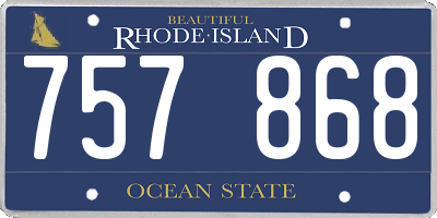 RI license plate 757868