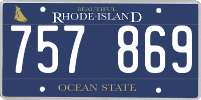 RI license plate 757869