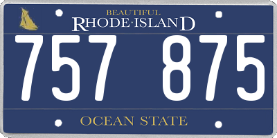RI license plate 757875