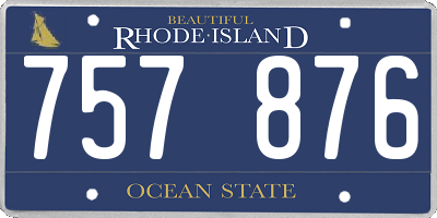 RI license plate 757876