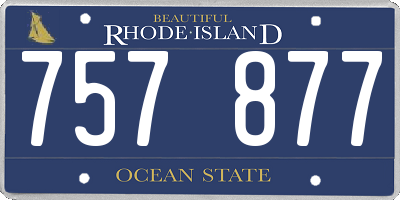 RI license plate 757877