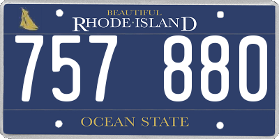 RI license plate 757880