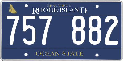 RI license plate 757882