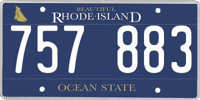 RI license plate 757883