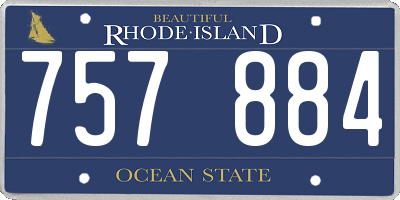 RI license plate 757884