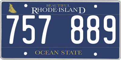 RI license plate 757889