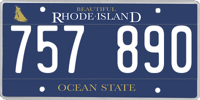 RI license plate 757890