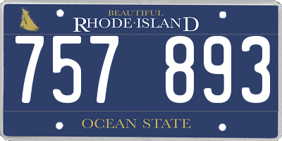 RI license plate 757893