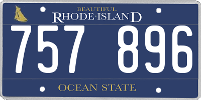 RI license plate 757896