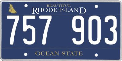 RI license plate 757903