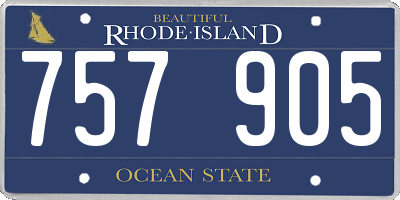 RI license plate 757905