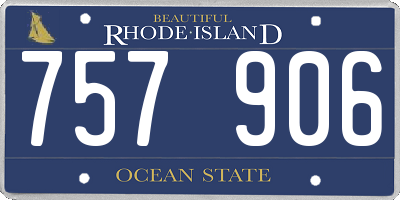 RI license plate 757906