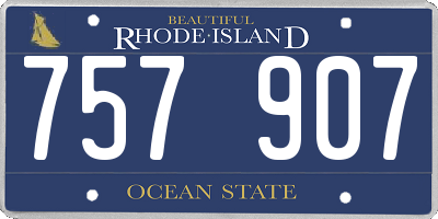 RI license plate 757907