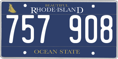 RI license plate 757908