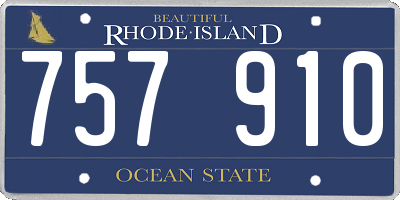 RI license plate 757910
