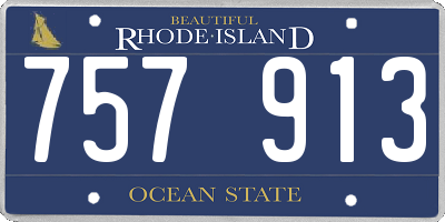 RI license plate 757913