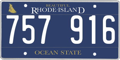 RI license plate 757916