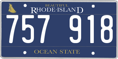 RI license plate 757918